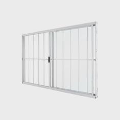Janela de Correr Abertura Direita 2 Folhas Grade Vidro Liso 100x120cm Exclusiva Esquadrias