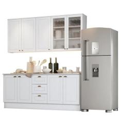 Cozinha Completa Americana 4 Peças Branco com Tampo - Móveis Henn, Bra