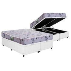 Cama Box Baú Queen: Colchão Espuma Herval D28 St. Louis + Base CRC Cou