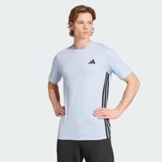 Camiseta Adidas Essentials 3 Listras Azul Claro, P