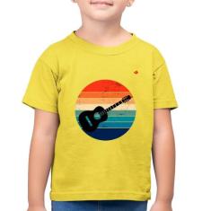 Camiseta Algodão Infantil Violão Vintage Sunset - Foca na Moda, Amarel