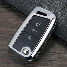 TPHJRM Carcaça da chave do carro em liga de zinco, capa da chave, adequada para Volkswagen Golf 4 5 6 7 RG ti Mk7 Tiguan