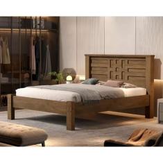 Cama De Casal Laura 100% Mdf - Extrado Madeira -Castanho Basoto