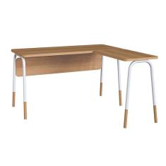 escrivaninha em l flexus hanover e branca 136 cm