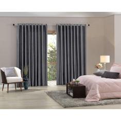 Cortina Corta Luz Tecido Blend 3,00M X 2,30M - Cinza