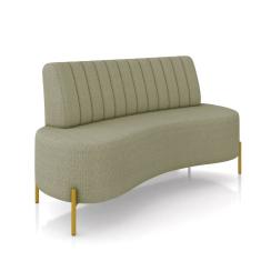 Sofá 2 Lugares Living 160cm Pé Ferro Dourado Maraú Bouclê K01 - D`Rossi