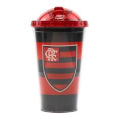 Copo De Plástico Com Canudo 450ml  Flamengo - Mileno, QH046AB-5-B