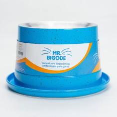 Comedouro Anti Formiga Ergonômico Para Gatos Mr. Bigode Pote Alumínio 