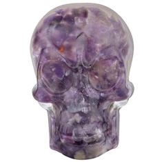 Amogeeli 4 puxadores de latão de resina de cristal de caveira com parafusos, puxadores decorativos para gaveta de armário