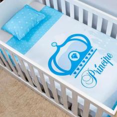 Jogo De Lençol De Berço 2 Peças Infantil Bebê Príncipe - Mercado Borda