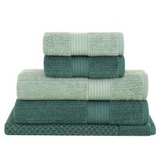 Jogo de Toalhas Buddemeyer Fio Penteado Canelado Gigante Verde/Verde 5 peças