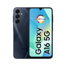 Smartphone Samsung Galaxy A16 5G Azul Escuro 128GB, 4GB RAM, Câmera de até 50MP, Tela 6.7" Full HD Super AMOLED, NFC e IP56