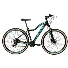 Bicicleta Aro 29 Ksw Mwza Feminina Alumínio 27v K7 Freio a Disco Suspensão Dianteira Pneus Bege-Feminino