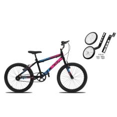 Bicicleta Com Rodinha e Cesta Feminina Infantil Aro 20 KOG-Feminino