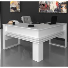 Mesa para Escritório em L  136 cm - Branco