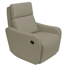 Poltrona Decorativa Reclinável Manual Moroni Couro Avelã - Gran Belo