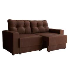 Sofá 3 Lugares Retrátil Lubeck Suede Marrom 180 cm