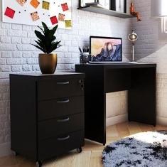 Mesa de Escritório Natus 40mm 80 cm 42 cm Bramov Móveis Preto