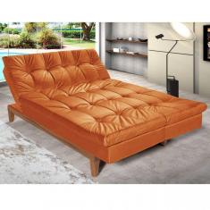 Sofá Cama 3 Lugares 5 Posições Versátil Madero Império Estofados Terracota