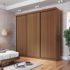 Guarda Roupa Casal 3 Portas de Correr Lisas Samambaia Cabecasa Madeiramadeira Freijó