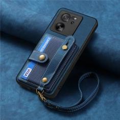 Capa de couro para cartões de pulseira, bolsa de bolso com alça para xiaomi note 13 pro 12 plus 12t 13t 11 lite x5 x4 pro x3, azul, para rm note 12turbo