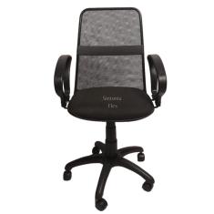 Cadeira  diretor tela giratória com faixa - mecanismo relax -  braço fixo tecido preto