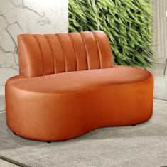 Sofá Redondo Curvo Orgânico Namoradeira Doha Terracota