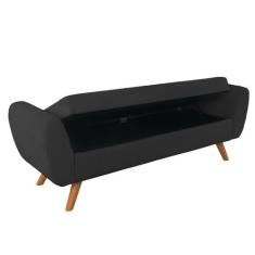 Recamier Bau Grecia 1,20m Suede Preto  - Clique Decor - Clique decoraç