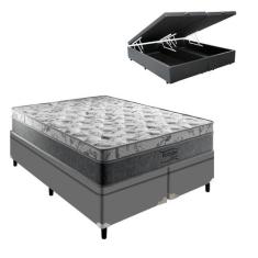 Colchão King Palermo Mola Ensacada e Base Box Baú Cinza - Portobel