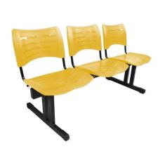 Cadeira Iso em longarina 3 lugares Linha Polipropileno Iso Amarelo - D