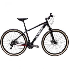 Bicicleta Aro 29 Ksw Xlt 24v Freio A Disco Suspensão Mountain Bike - Preto-vermelho-branco Tam.19