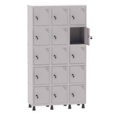 Armário Guarda Volume Locker Roupeiro 3 Vãos 15 Portas Aço GRF503/15 C