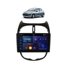 Kit Multimidia Peugeot 206 ano 2002 até 2010 Carplay AndroidAuto 9 Pol