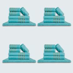 Jogo De Toalhas 24 Pçs Coleção Dubai 100% Algodão Verde