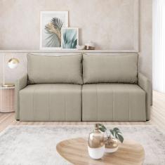 Sofá Cama Baraúna Retrátil E Reclinável 3 Lugares 1,80m Em Linho Bronze