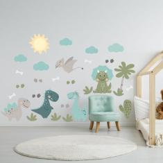 Adesivo de Parede Dinossauros Jurassic Baby - Quartinhos