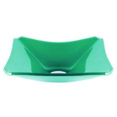 Cuba De Vidro Retangular Chanfrada 39cm Verde