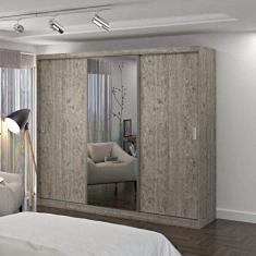 Guarda Roupa Casal com Espelho 3 Portas de Correr 4 Gavetas 1905e1 Foscarini Demolição