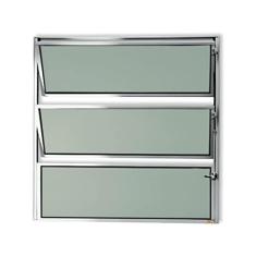 Janela Basculante de Alumínio 60x60cm com Vidro Boreal Anodizado Master Brimak Brilhante