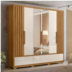 Guarda Roupa Casal 6 Portas 5 Gavetas Com Espelho Amazonas Moval