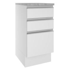 Balcão Glamy 40 cm 3 Gavetas Branco Madesa