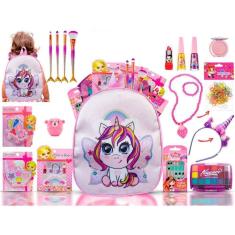 Kit maquiagem infantil com mochila completo bz135