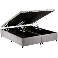 Base para Cama Box Casal Queen com Baú S. Design para Colchão de 158 cm - 1600 - Cinza