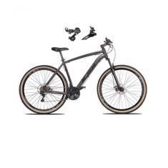 Bicicleta Aro 29 Ksw Xlt Alumínio 24v Câmbios Shimano Garfo Suspensão Pneu Faixa Bege Grafite 15