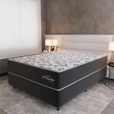 Cama Box Casal (138X188) D26 Grafite/Branco Pérola Topazio - Topazio C