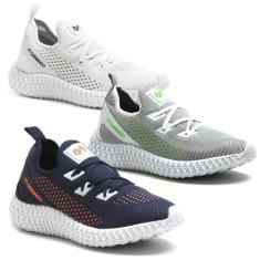 Kit 3 Tenis Masculino Treino Academia Corrida Caminhada Fitness - DM D