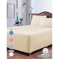 Lencol de cama casal 3 pcs Box Conjugado Dispensa Saia Box Algodão 180