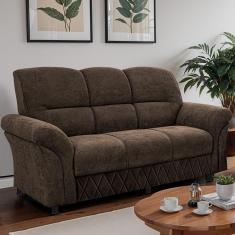 Sofá 3 Lugares Cama inBox Mourato com 187cm de Largura e Revestido em Bouclé