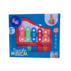 Brinquedo Infantil Pianinho com Xilofone Vermelho Fenix - FBB-653V