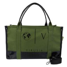 Bolsa Tote Bag Feminina Lona Com Alça Fixa e Tranversal Removível Fechamento Zíper Detalhe Croco